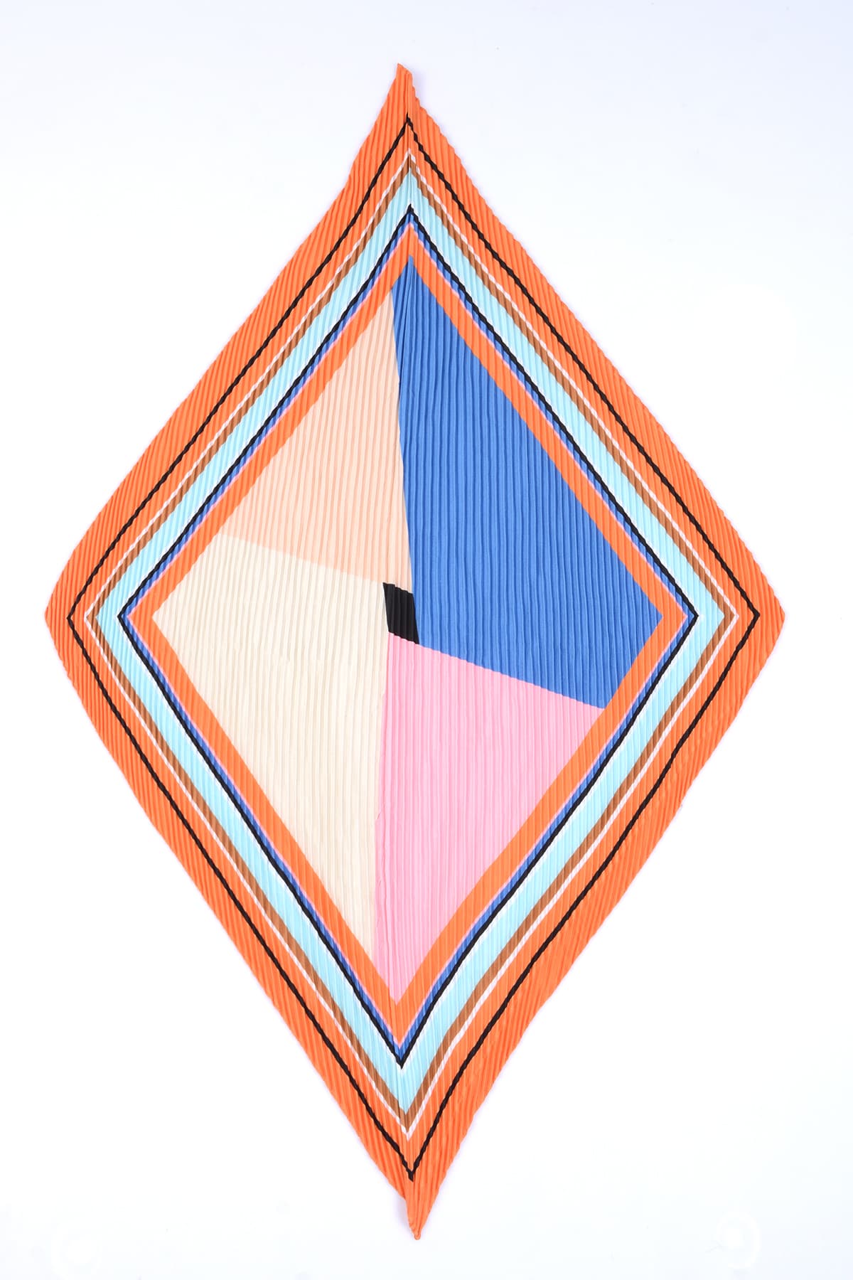 12398-1 Piliseli Turuncu Saten Bandana Fular 50x50 cm görsel 4