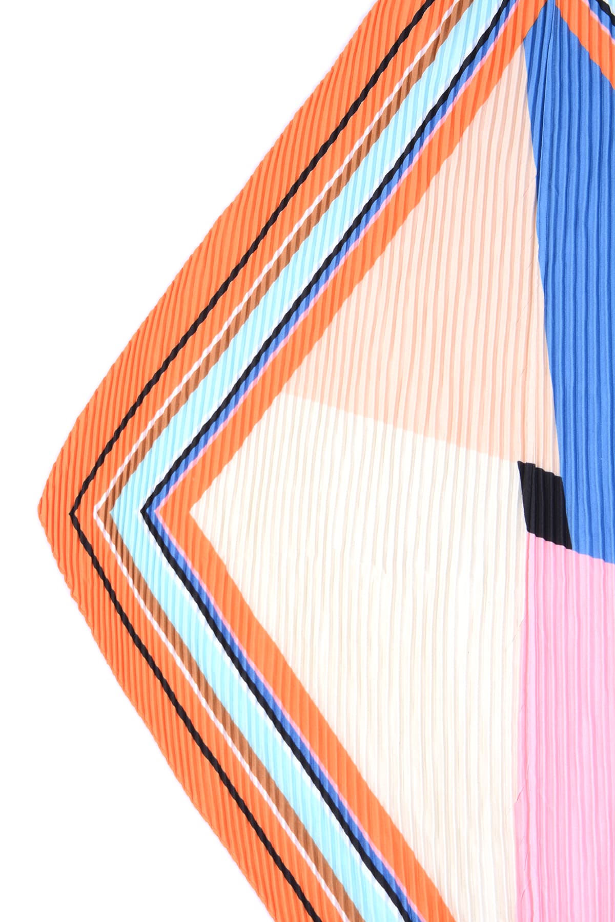 12398-1 Piliseli Turuncu Saten Bandana Fular 50x50 cm görsel 5