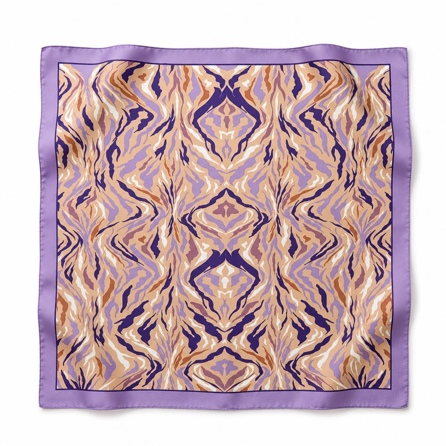 13737 Lila Saten Bandana Fular 50x50 cm