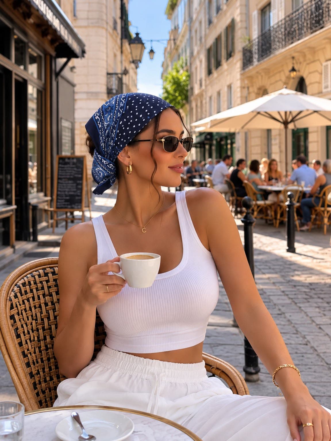 13935 Şal Desenli Lacivert Saten Bandana Fular 50x50 cm görsel 5
