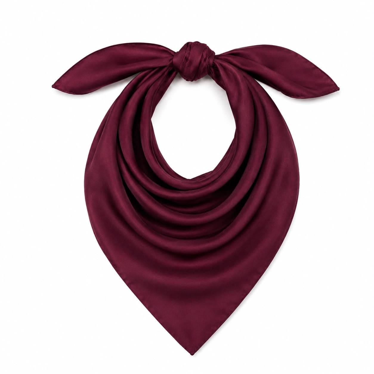 13731 Bordo Saten Bandana Fular 50x50 cm görsel 3
