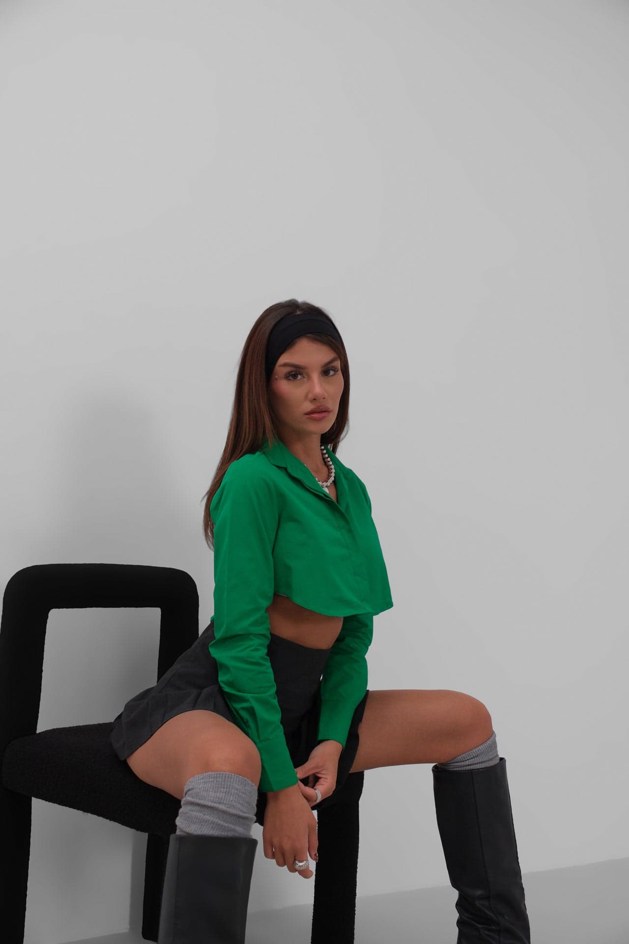 Manşet Detay Crop Gömlek görsel 3