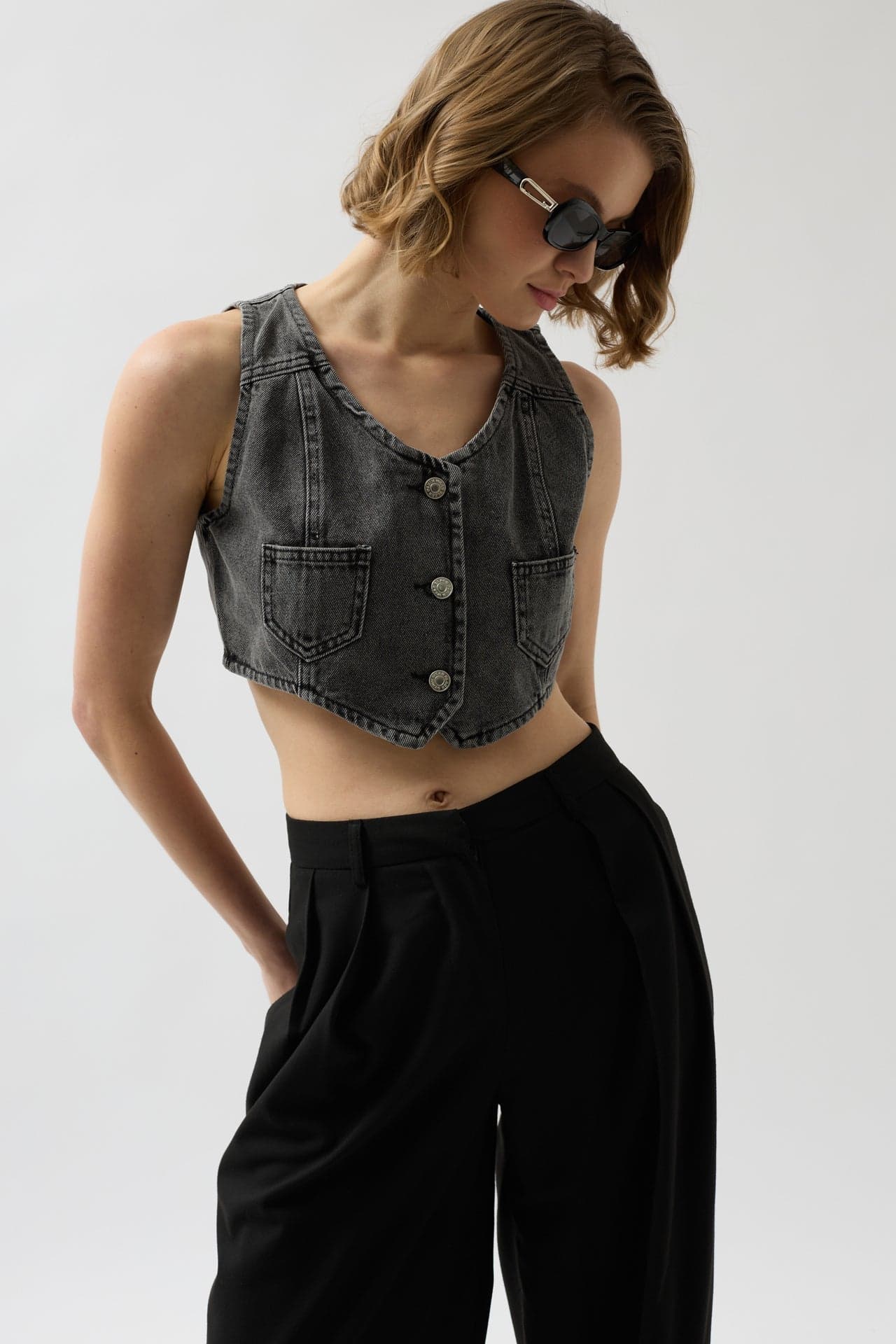 Denim Cepli Yelek görsel 5