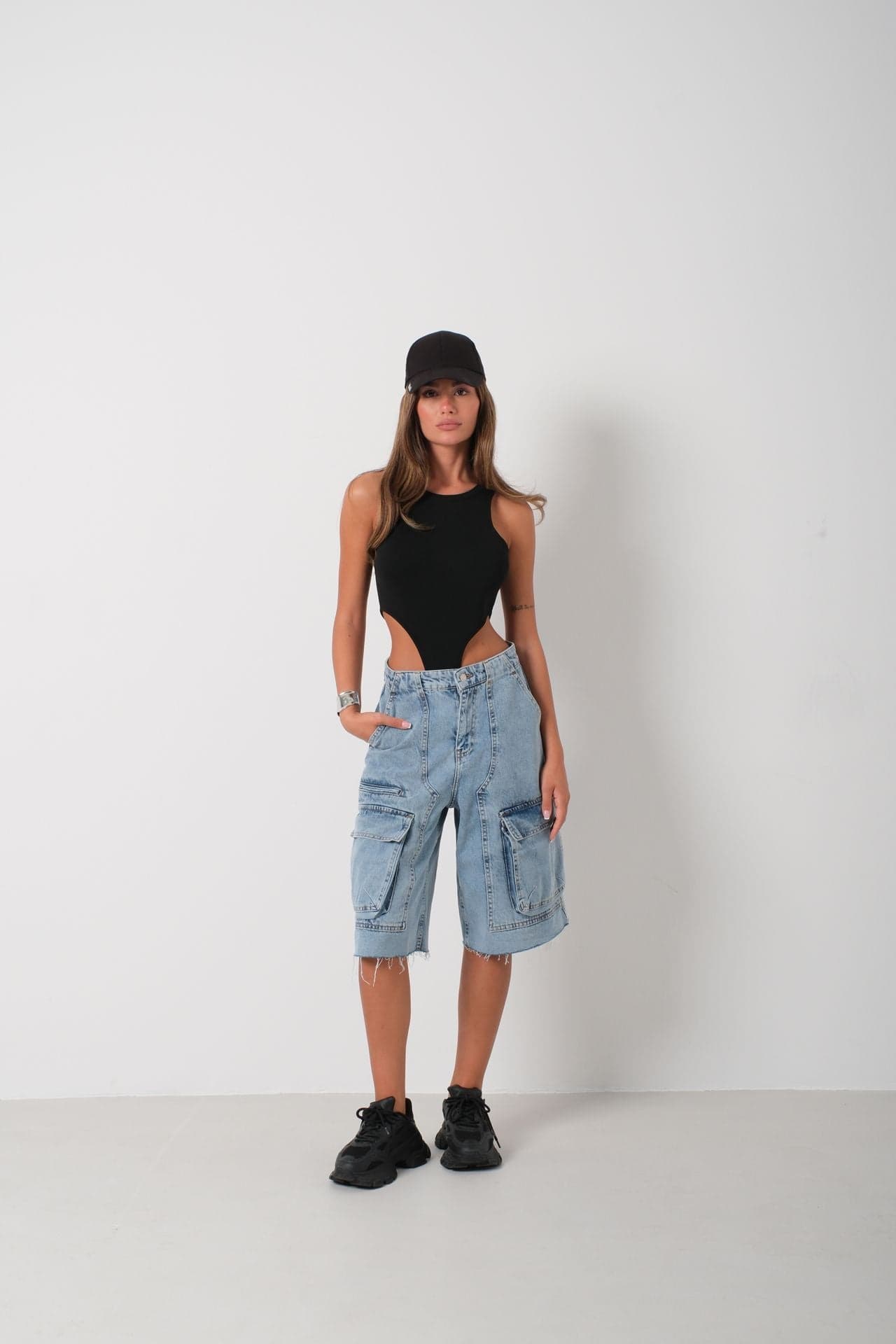 Pencere Detay Yüzücü Bodysuit