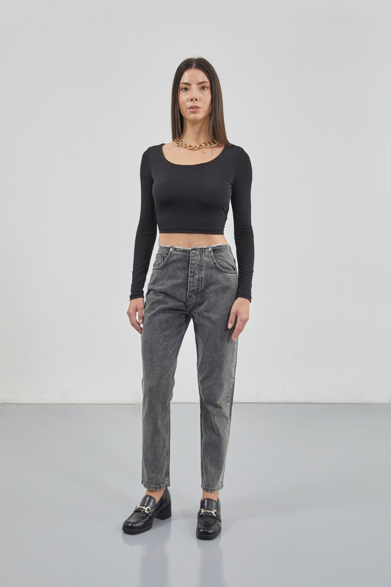 Kare Yaka Crop Top görsel 7