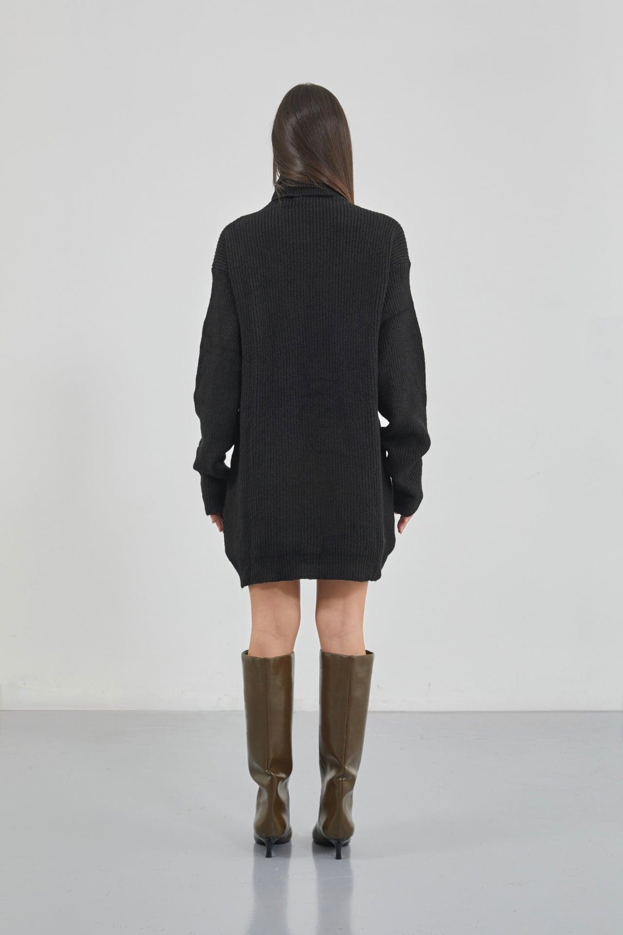 Oversize Balıkçı Yaka Triko Tunik görsel 6