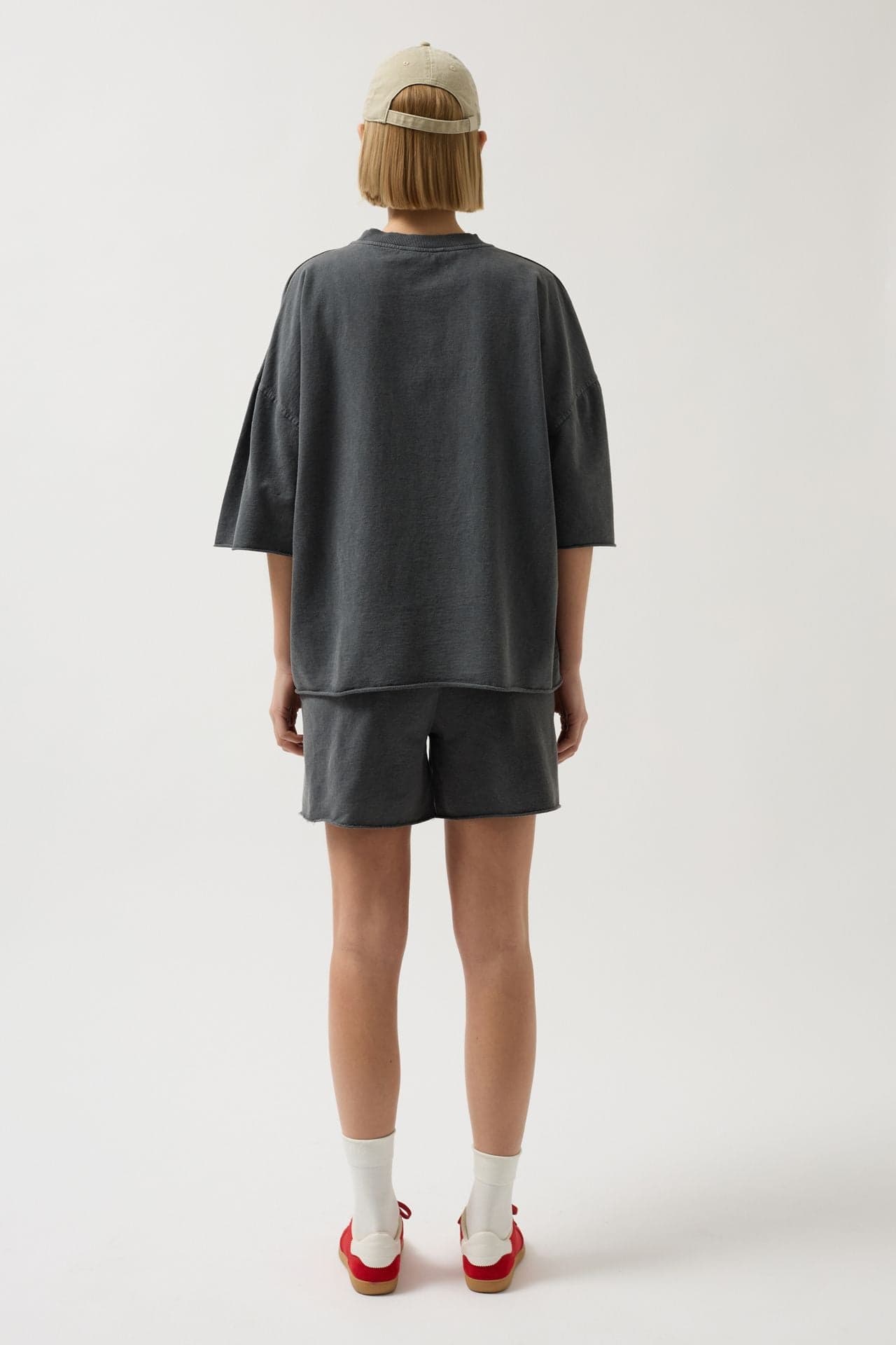 Oversize Lazer Kesim Bisiklet Yaka T-Shirt görsel 6