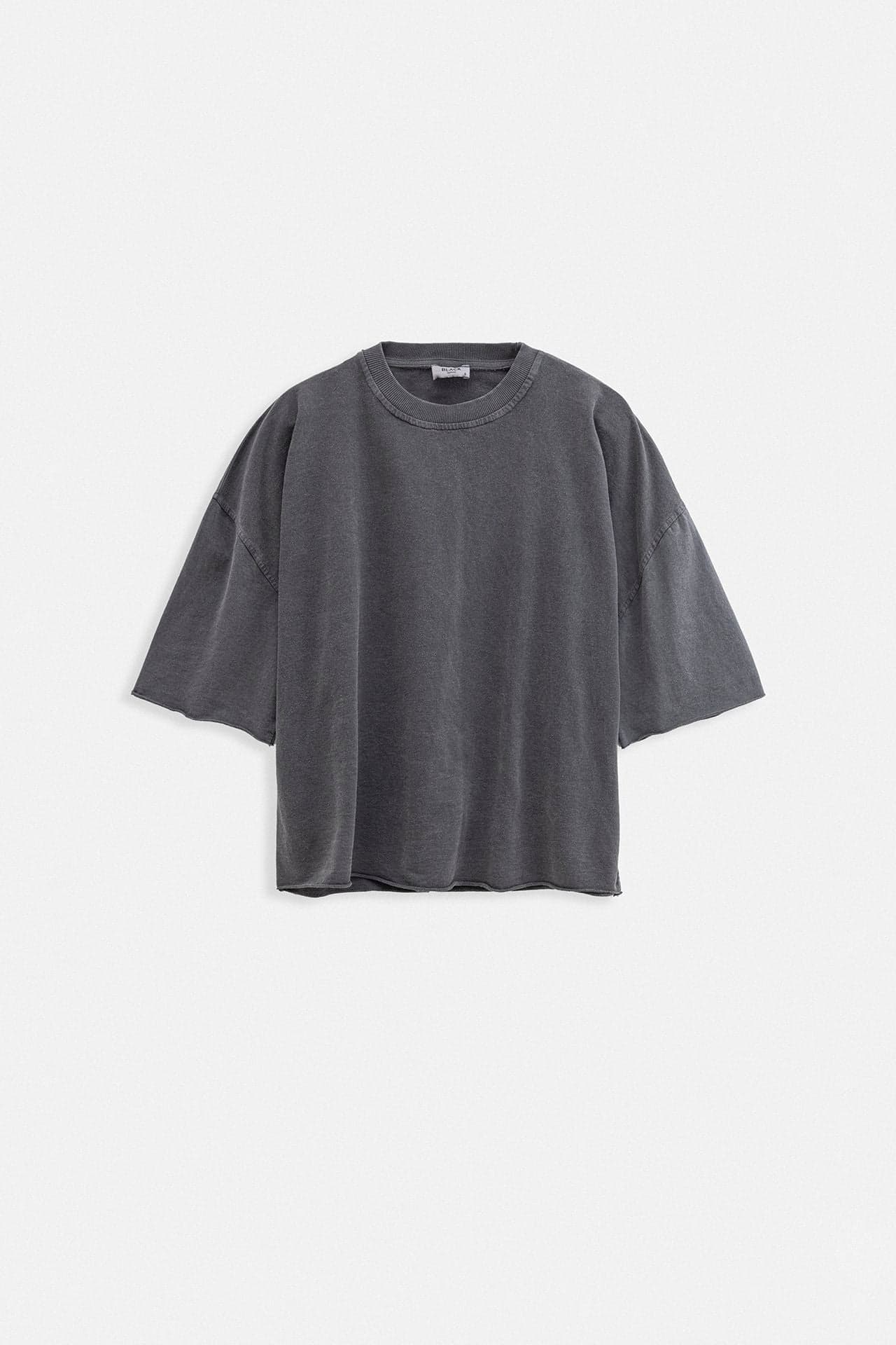 Oversize Lazer Kesim Bisiklet Yaka T-Shirt görsel 7
