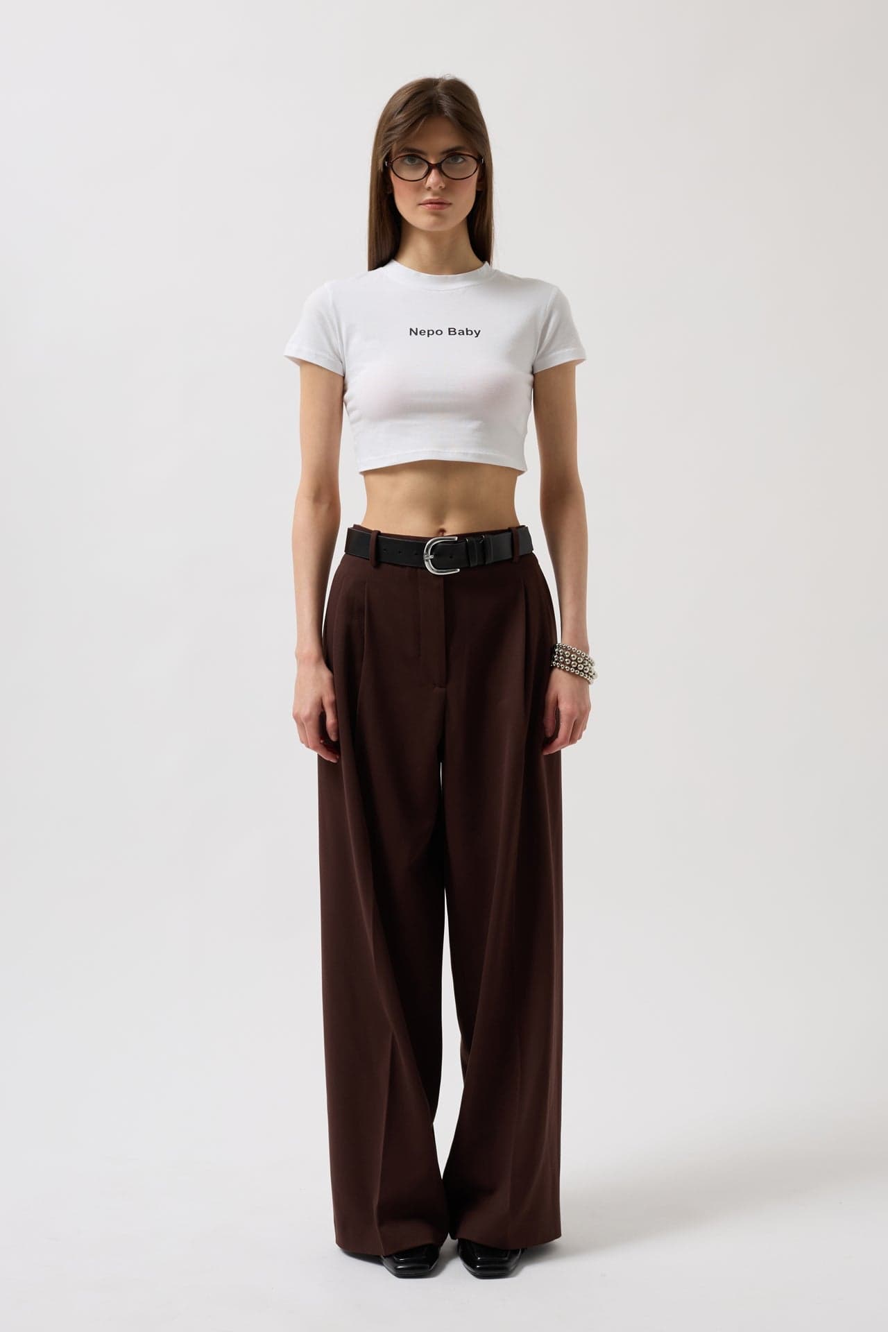 Nepo Baskılı Crop T-Shirt görsel 2