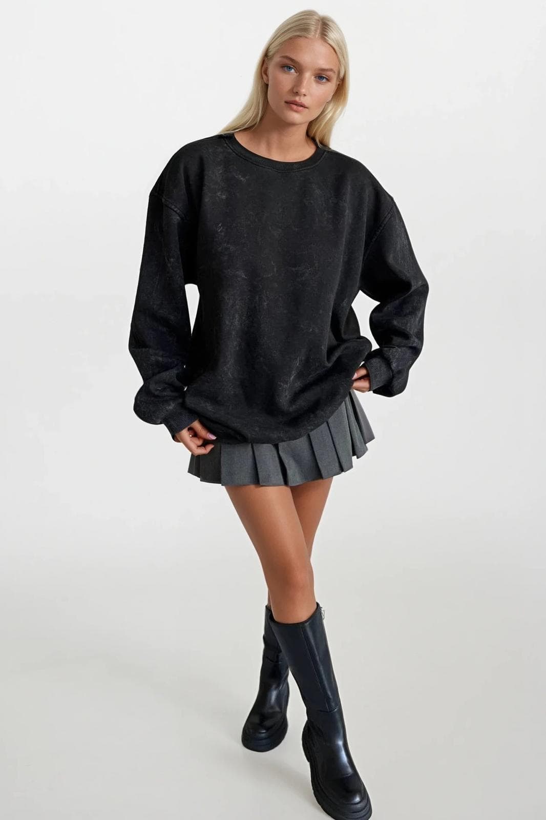 Yıkamalı Oversize Sweatshirt görsel 2