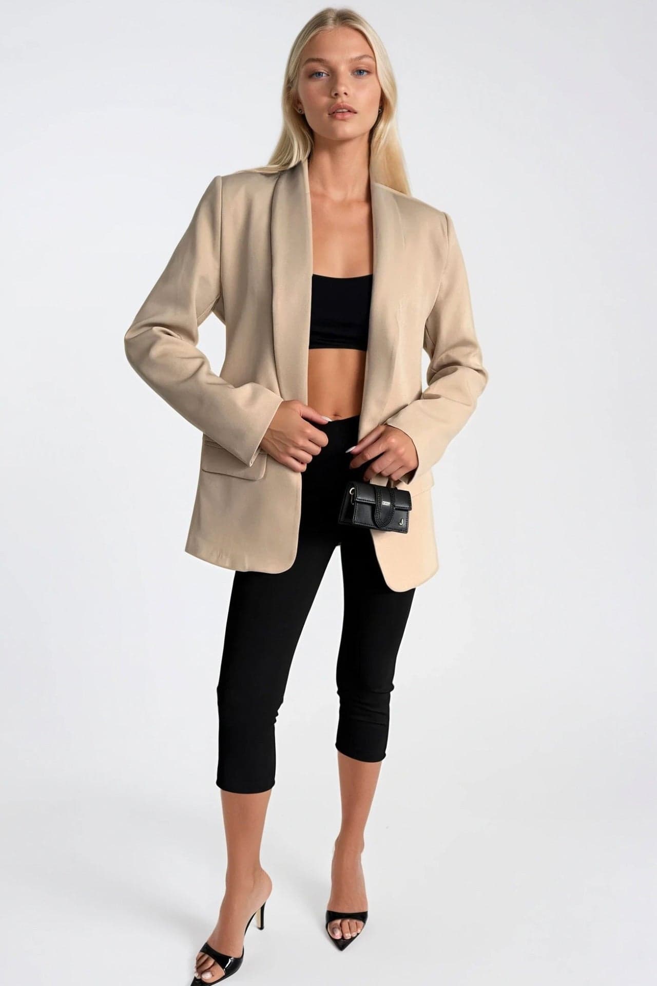 Şal Yaka Astarlı Blazer Ceket görsel 6