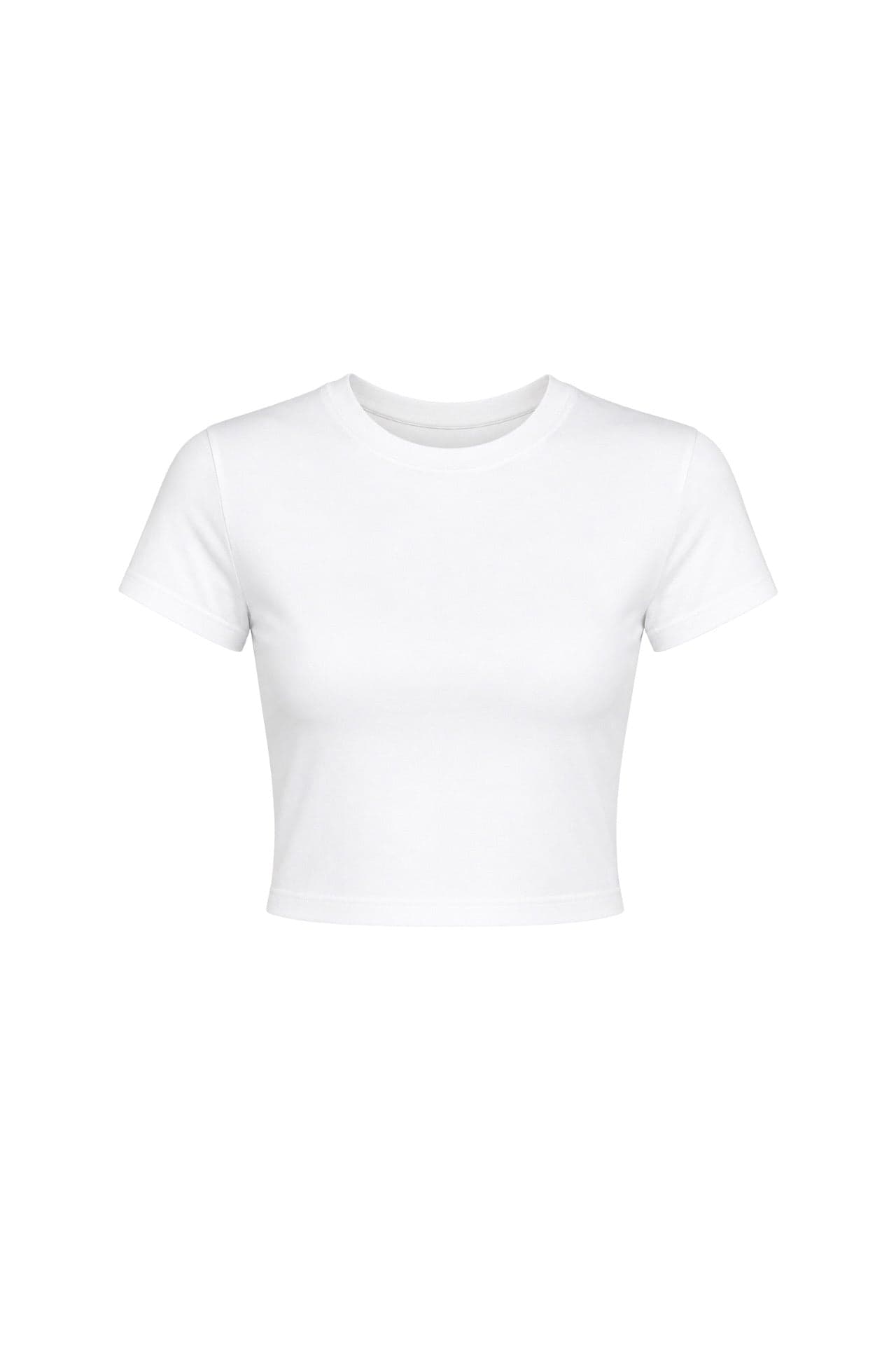 Bisiklet Yaka Likralı Crop T-Shirt görsel 3