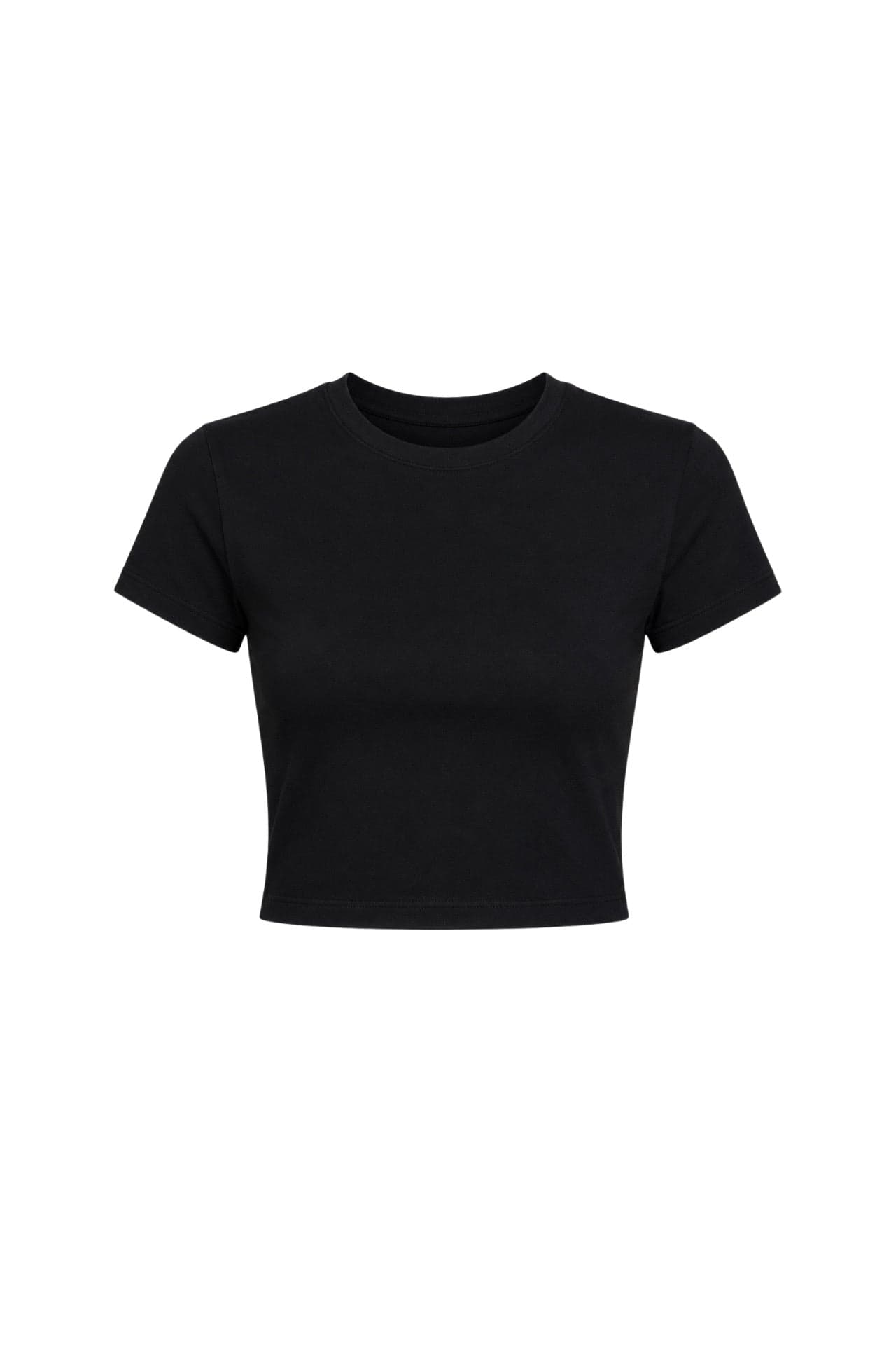 Bisiklet Yaka Likralı Crop T-Shirt görsel 6