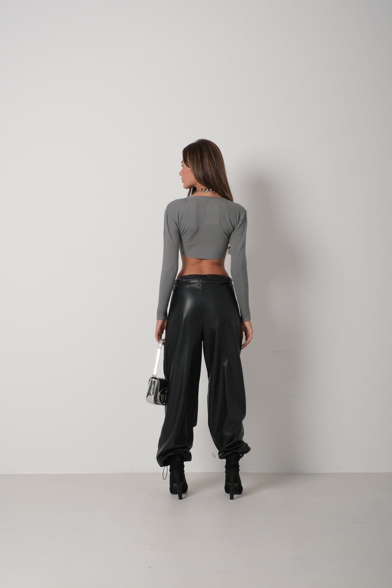 Basic Crop Triko Bluz görsel 5