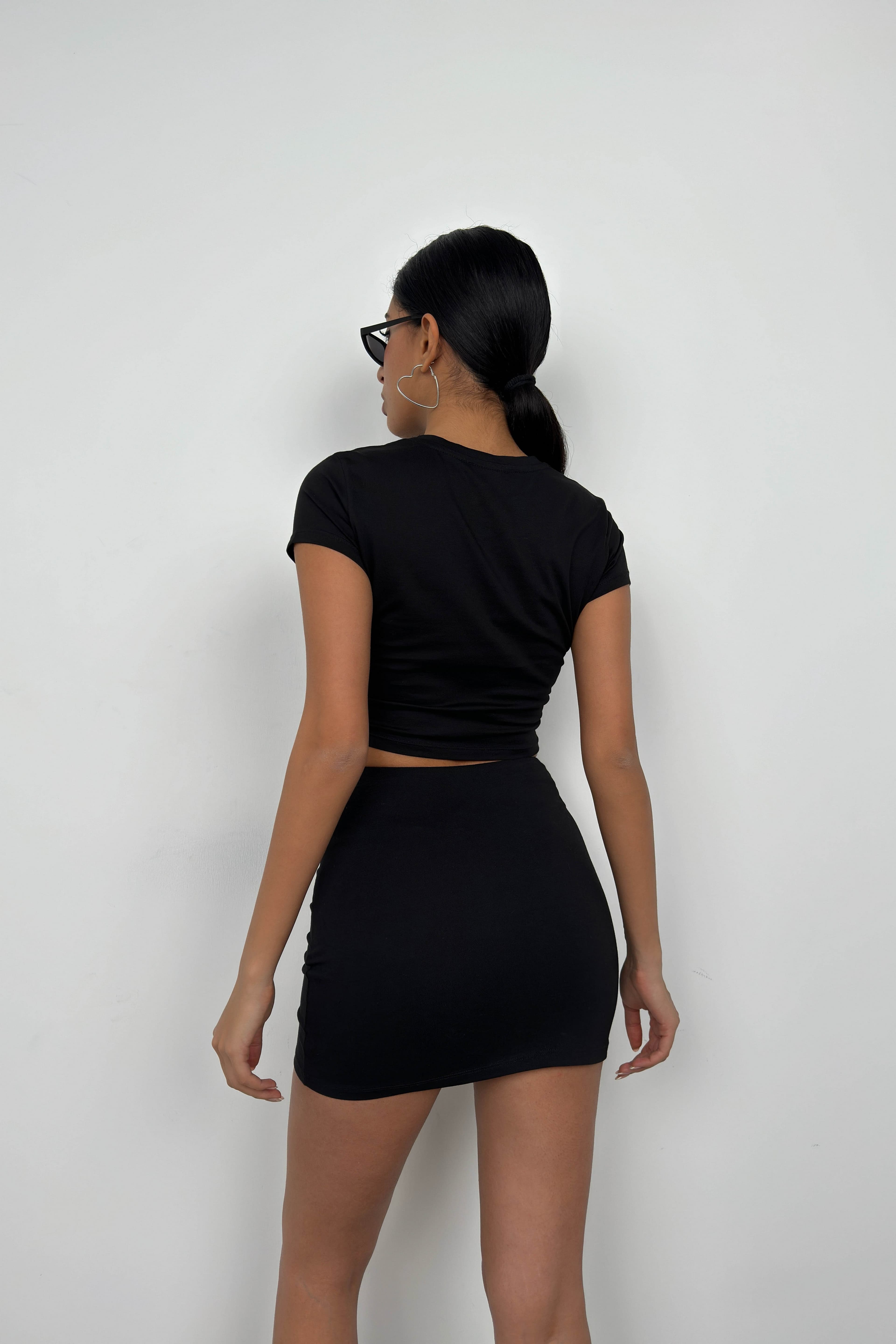 Kabartma Baskılı Likralı T-Shirt görsel 6