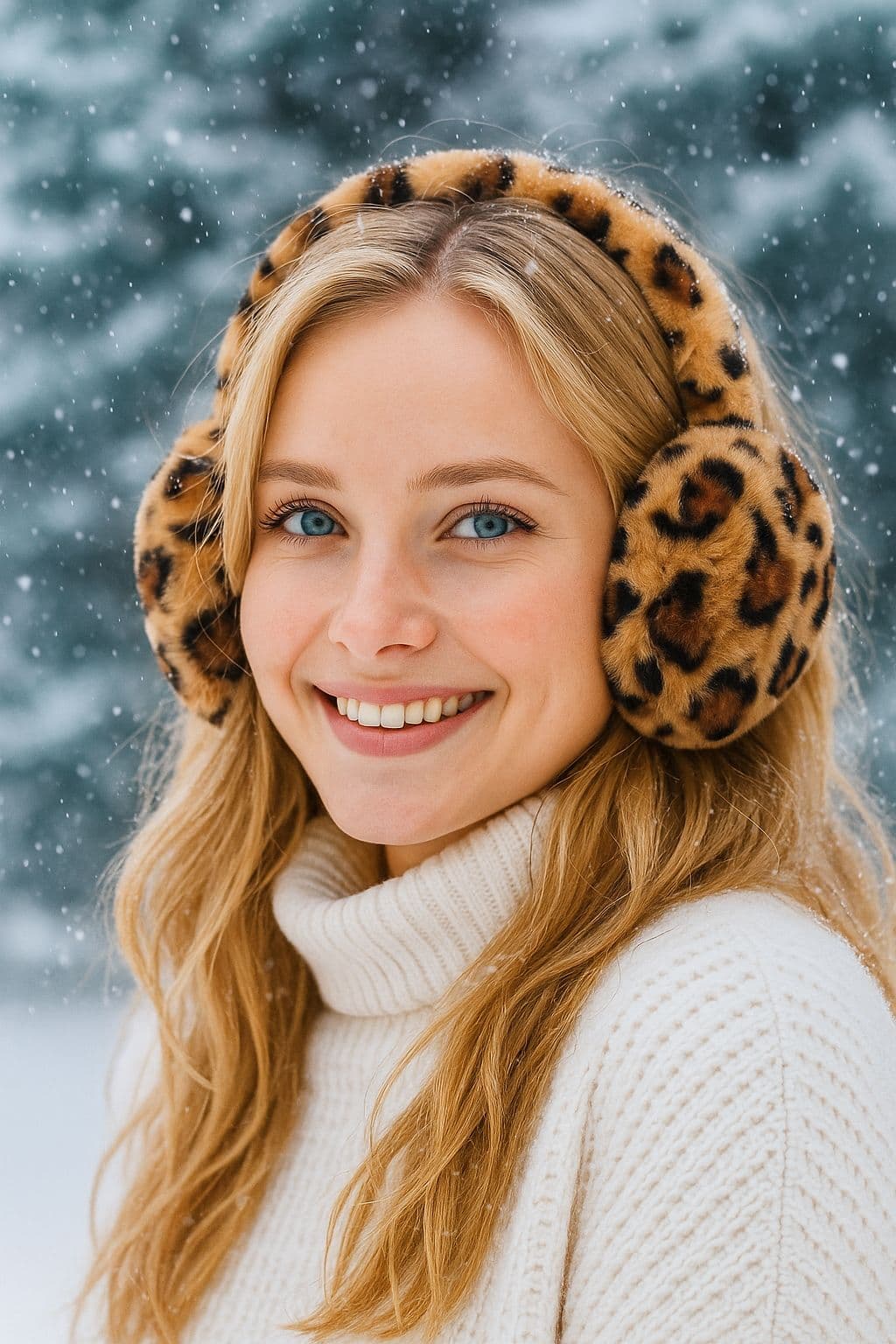 18016 Leopar Vizon Peluş Kulaklık görsel 2