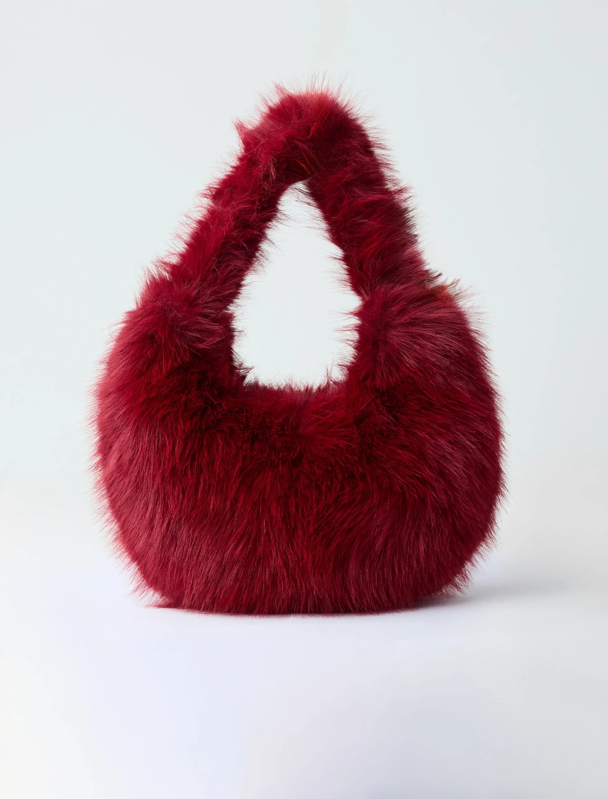 NWC-001 Bordo Peluş Çanta görsel 3