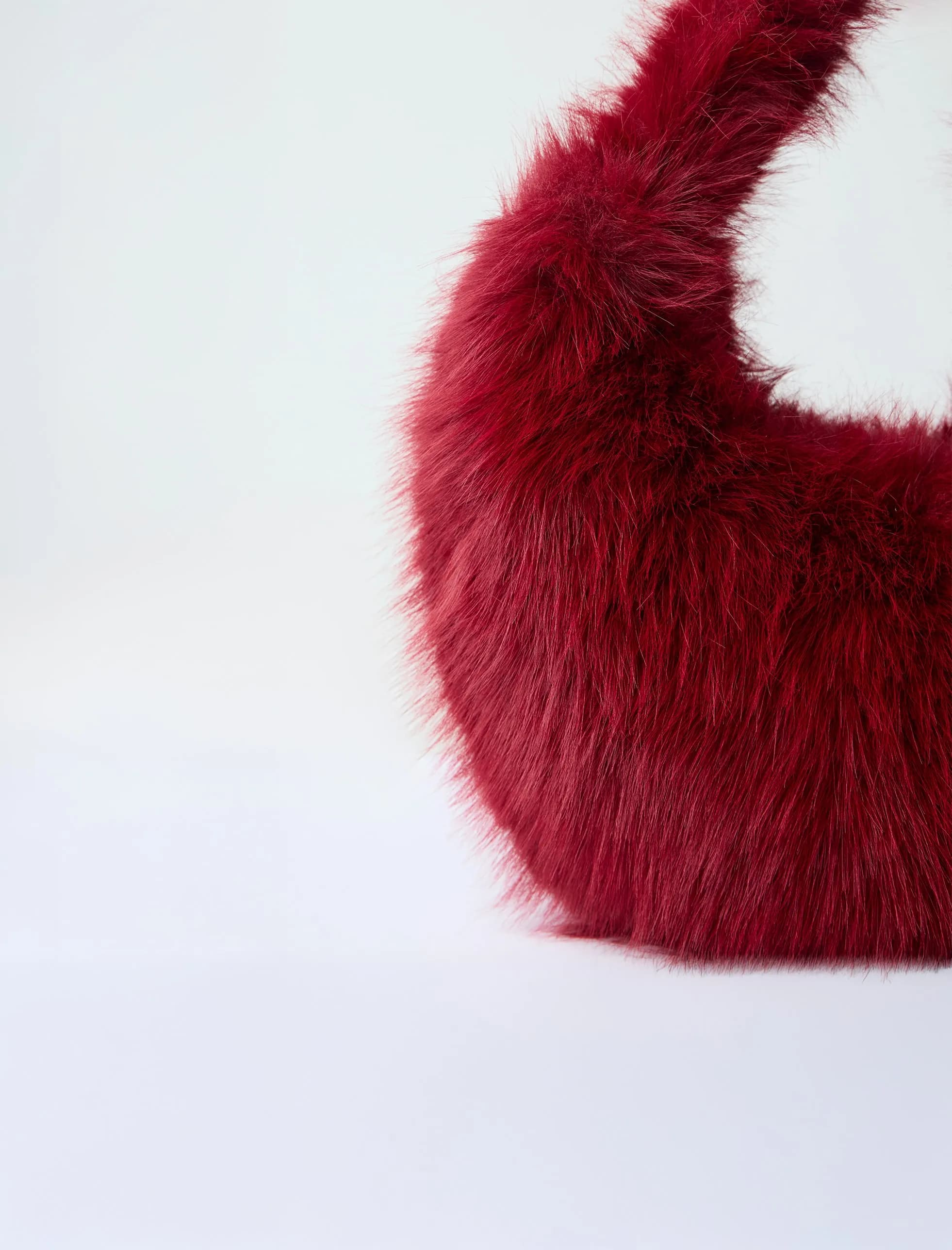 NWC-001 Bordo Peluş Çanta görsel 4