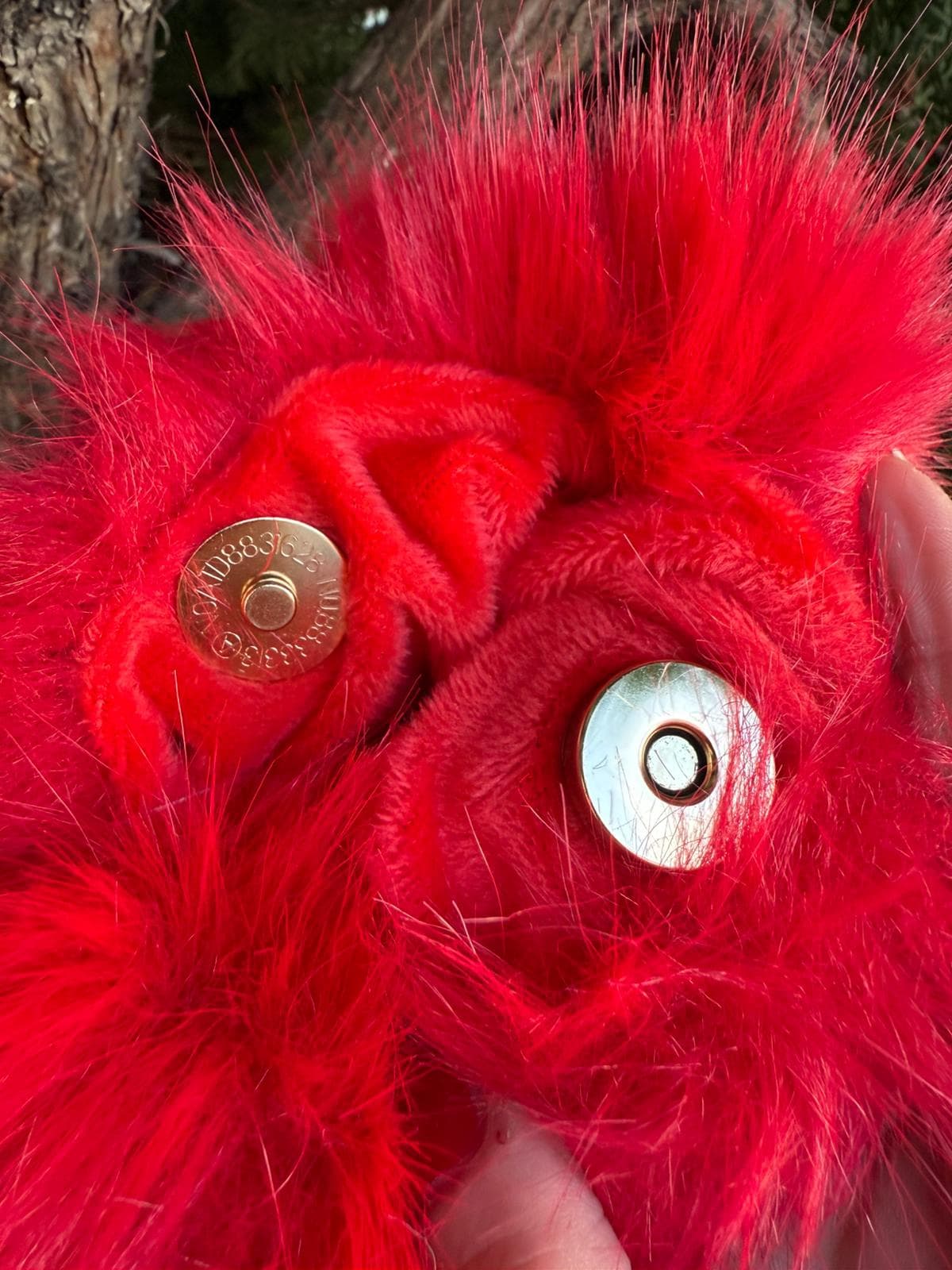 NWC-006 İçi Kadife Astarlı Kırmızı Mini Peluş Çanta görsel 4