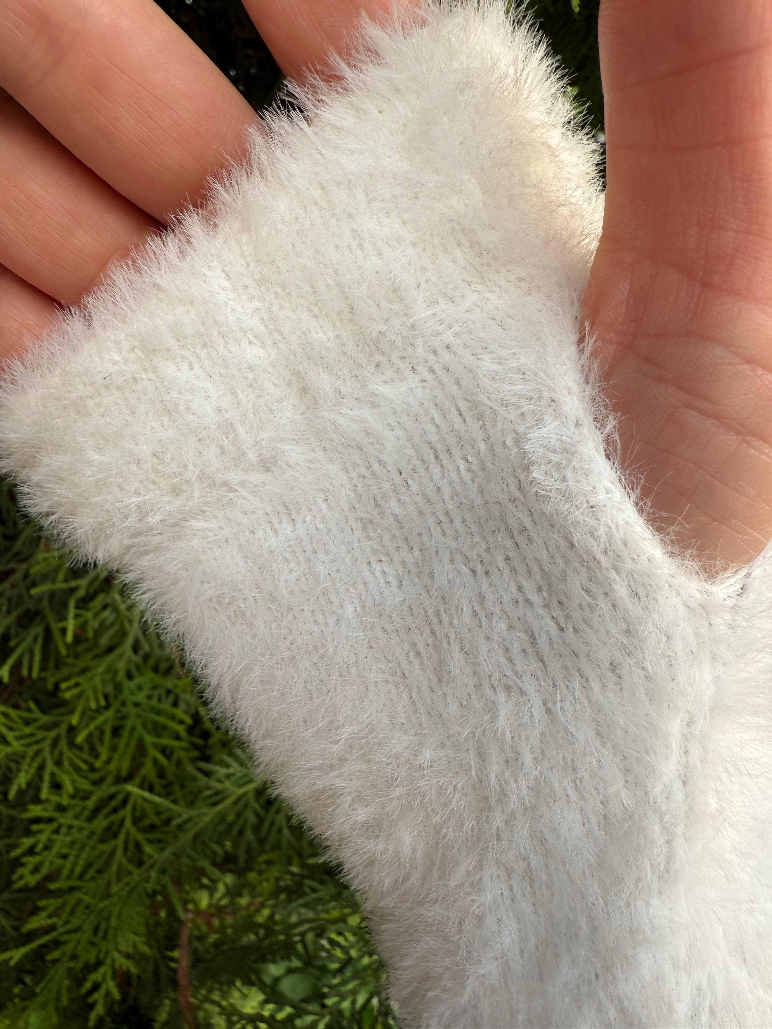 16027-1 Peluş Ekru Eldiven görsel 3