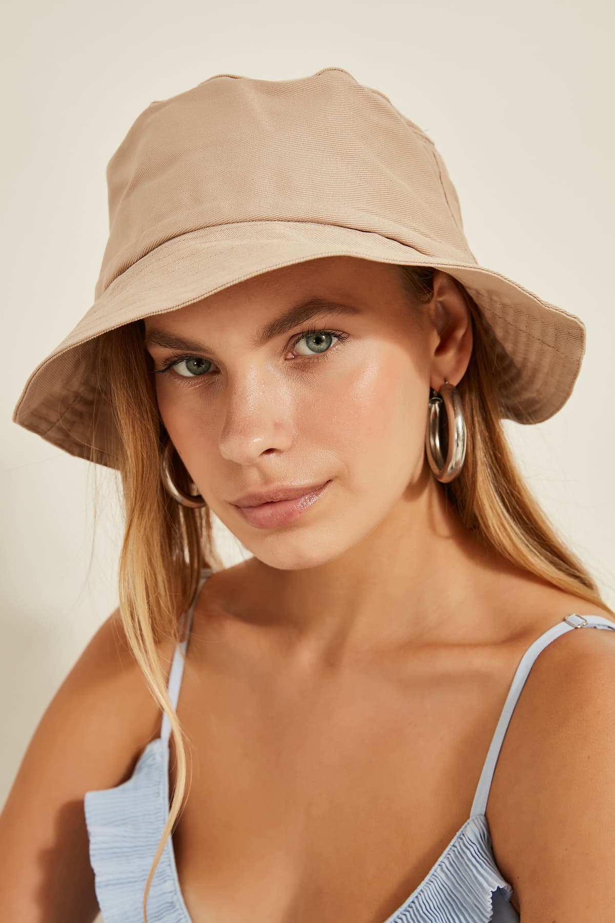 13372 Bej Bucket Şapka görsel 2