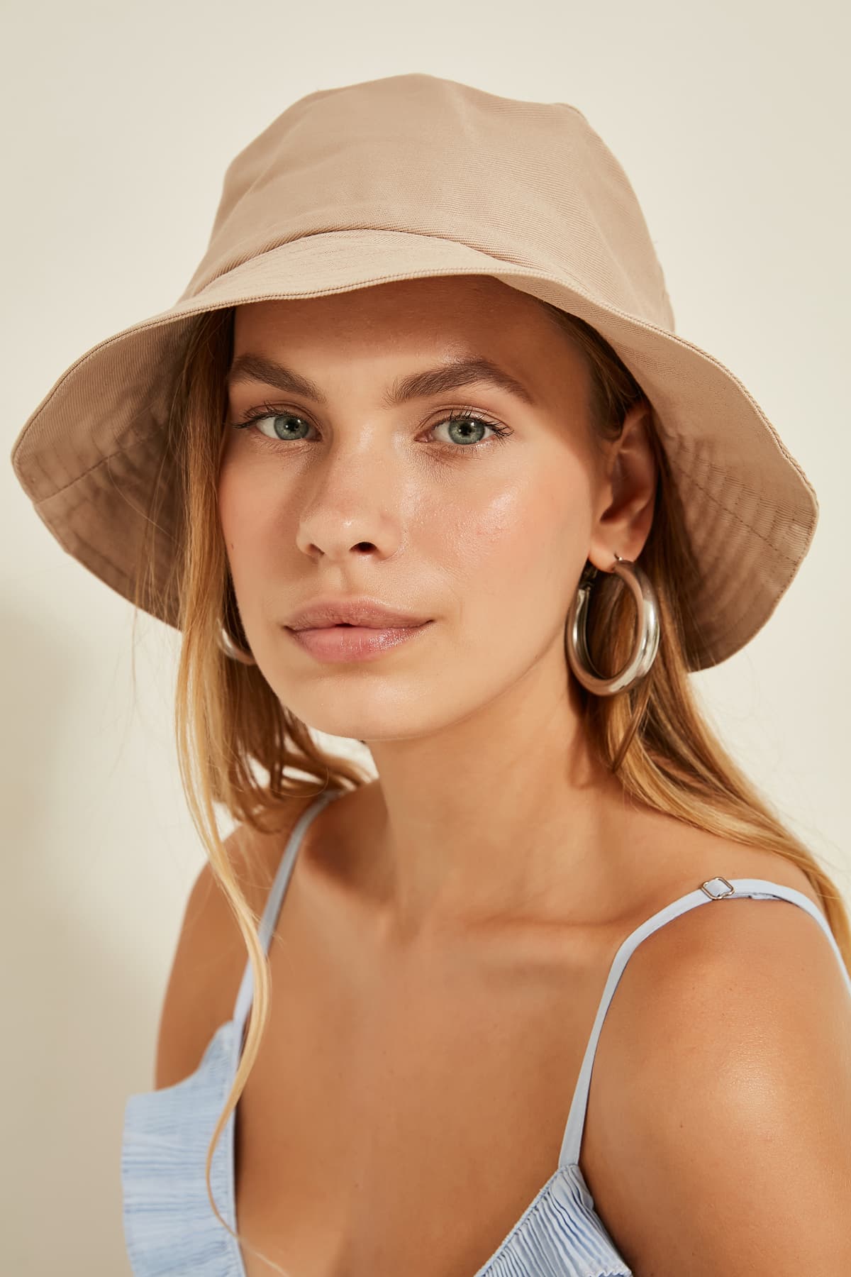 13372 Bej Bucket Şapka görsel 3