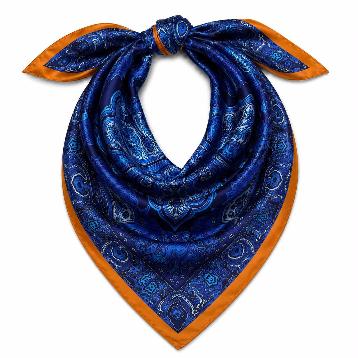 12438 Etro Desenli Saten Bandana Fular 50x50 cm görsel 2