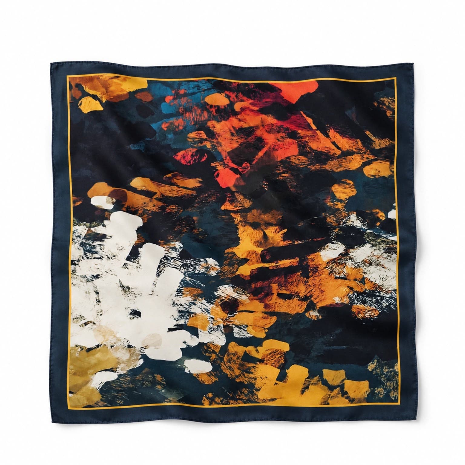 13461 Renkli Saten Bandana Fular 50x50 cm görsel 2