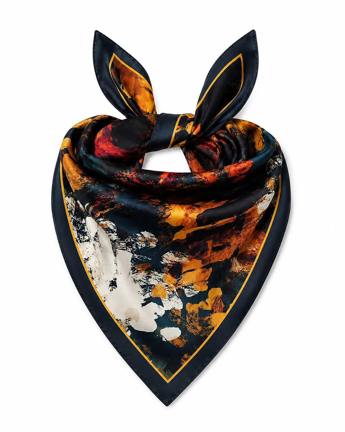 13461 Renkli Saten Bandana Fular 50x50 cm görsel 3