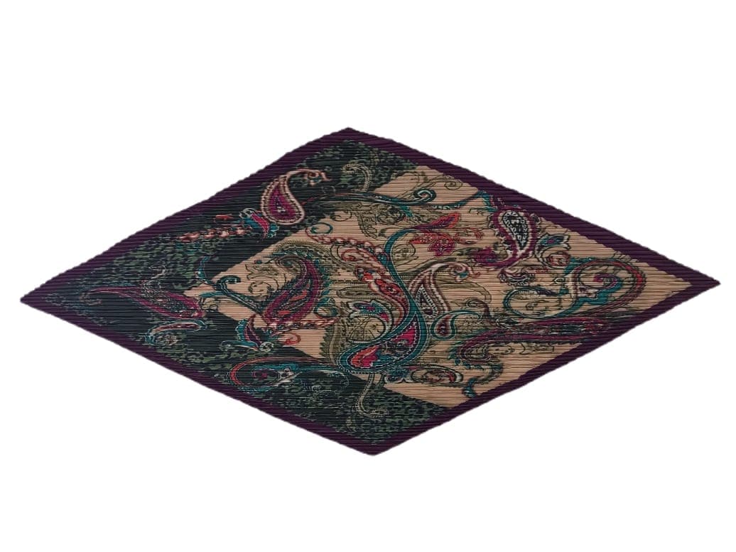 13458-1 Etro Desenli Mor Piliseli Saten Bandana Fular 50x50 cm görsel 4