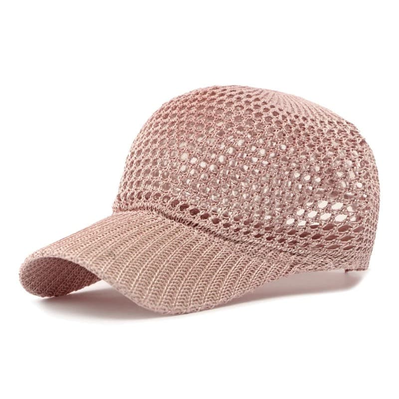 14717 Pembe Örgü İpli Kep Şapka görsel 2
