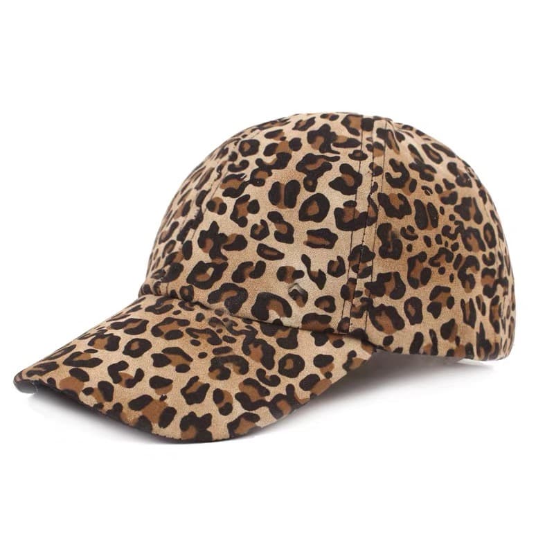 19017 Leopar Desen Kep Vizon Şapka görsel 3