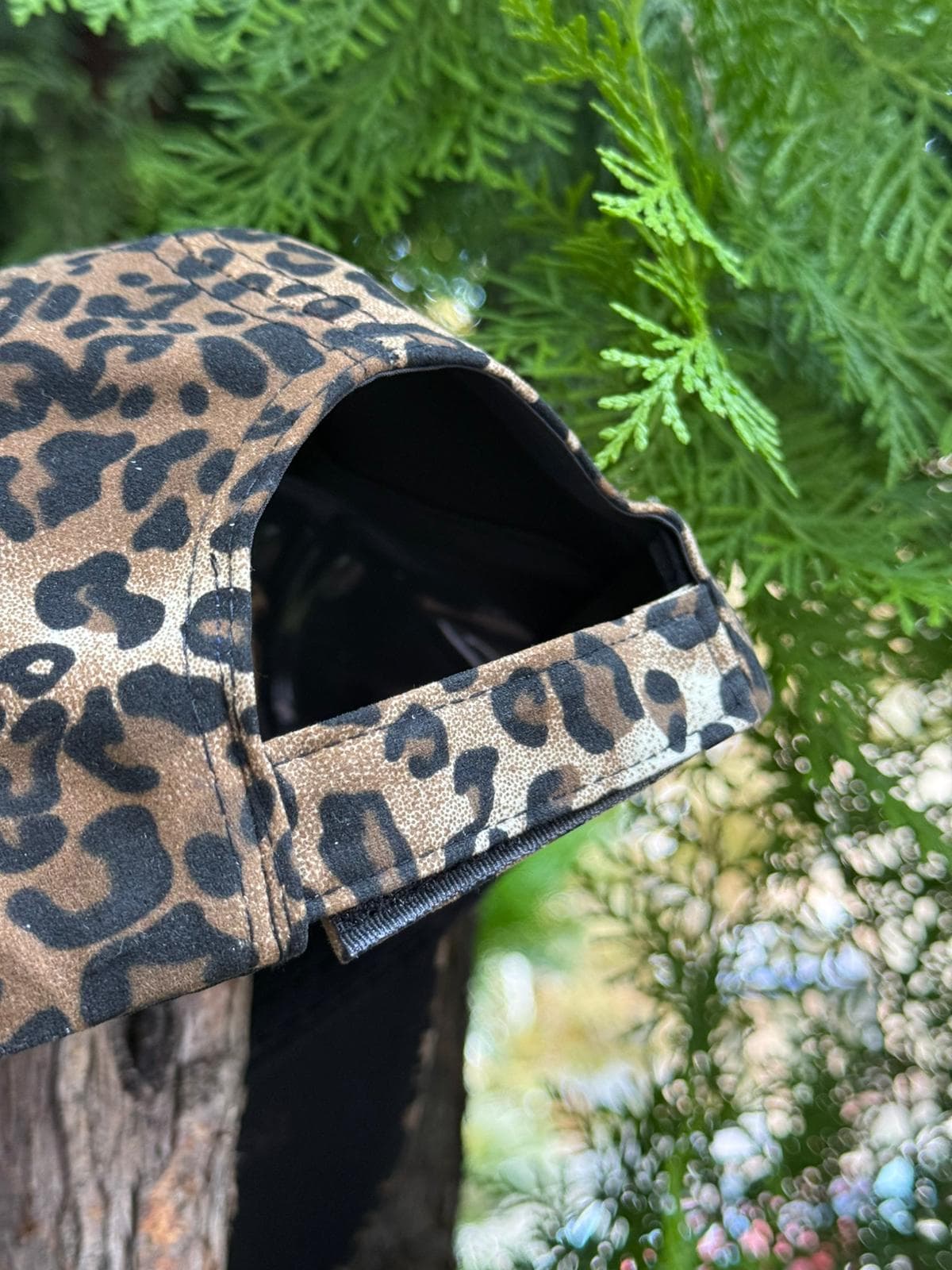 19017 Leopar Desen Kep Vizon Şapka görsel 4