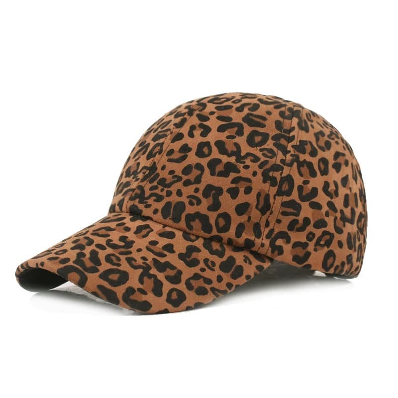 19018 Leopar Desen Kep Kahverengi Şapka görsel 2