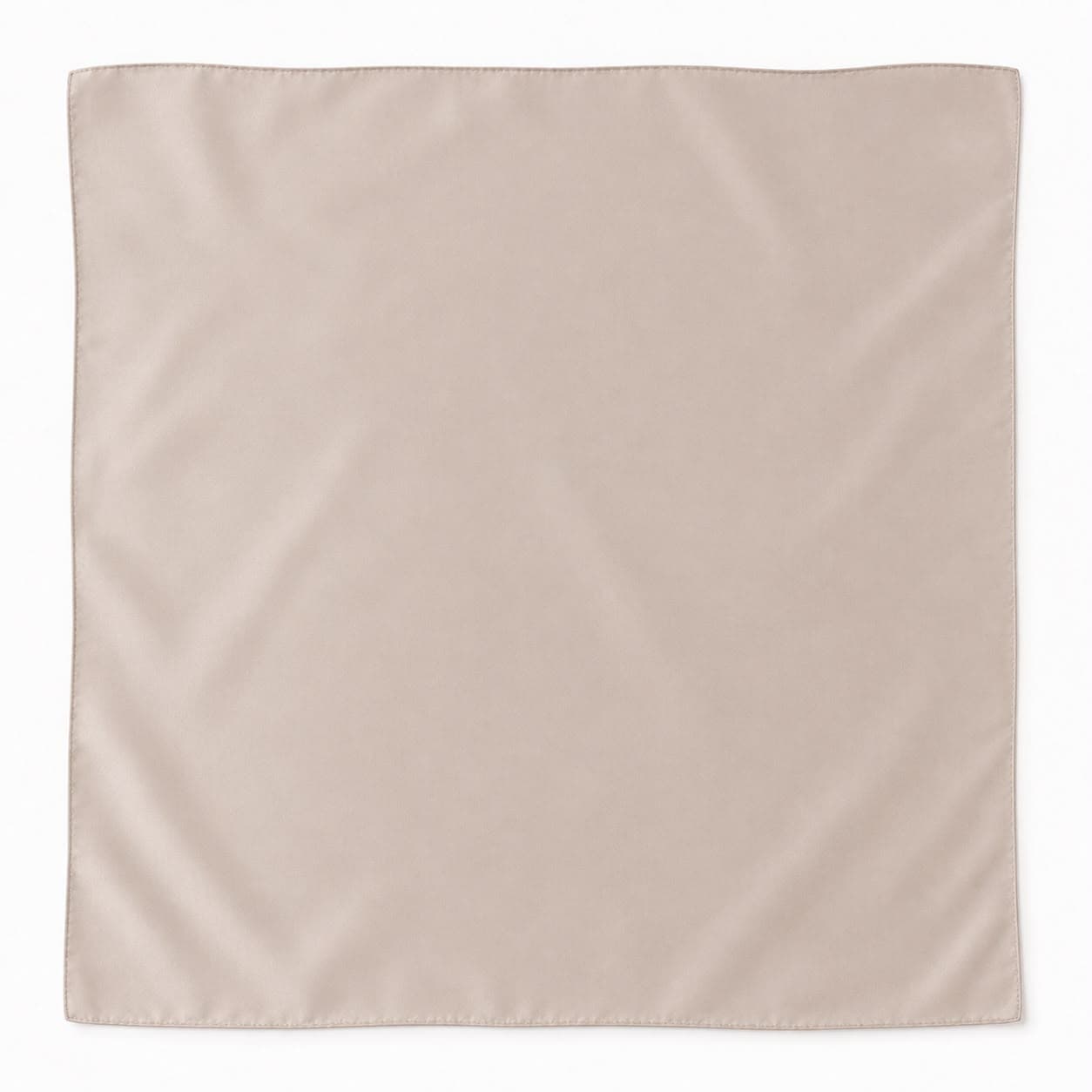 13731 Bej Saten Bandana Fular 50x50 cm görsel 2
