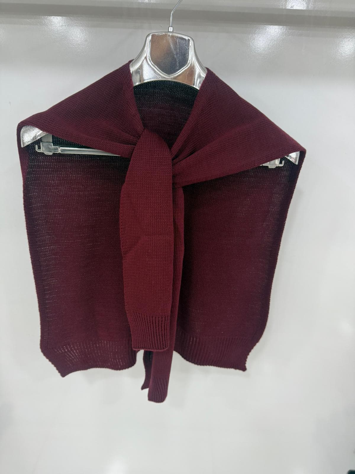 HRK01 Bordo Kazak Görünümlü Bağlama Şal görsel 4