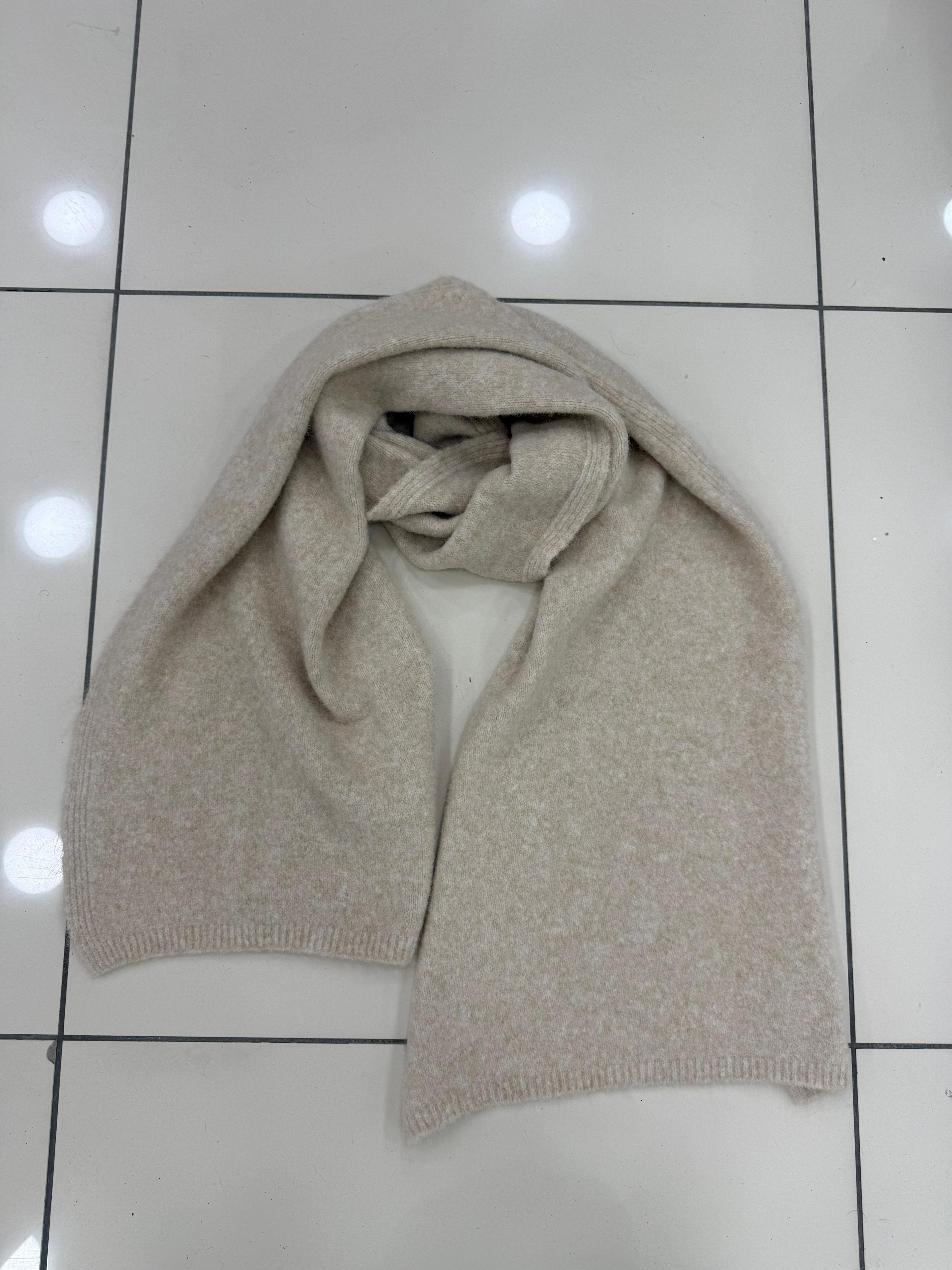 S014 Ekru Puf Şal Atkı 40x180 cm görsel 3