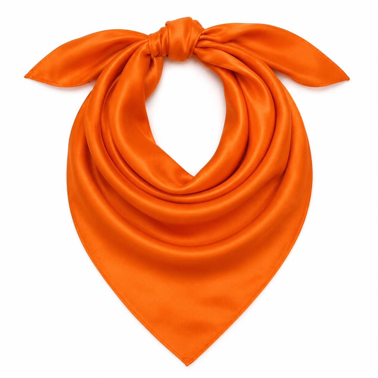 13731 Turuncu Saten Bandana Fular 50x50 cm