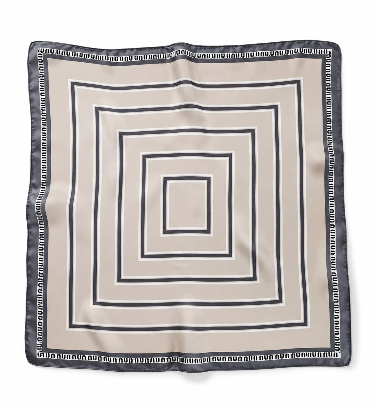 15376 Vizon Çizgi Desenli Bandana Fular 70x70 cm görsel 2