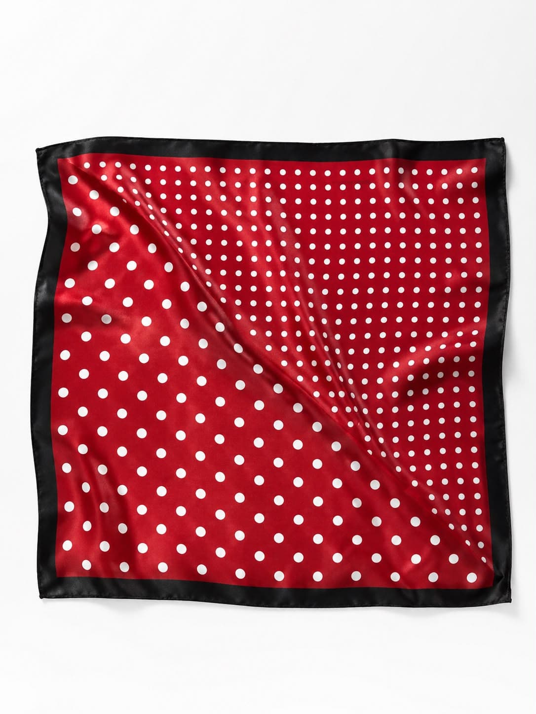 15413 Bordo Puantiyeli Bandana Fular 50x50 cm