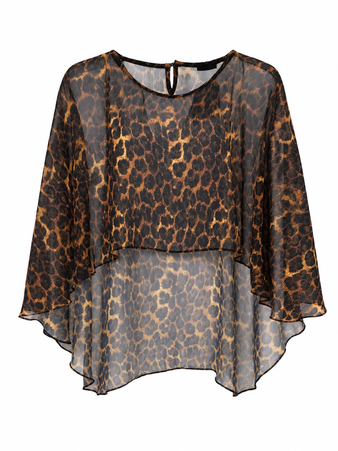 PELERİN1002 Kahverengi Leopar Desen Elbise Pelerin görsel 5