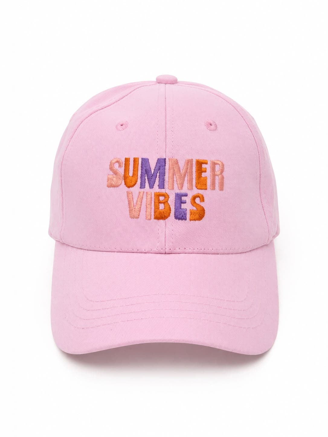 19060 Pembe Summer Vibes Nakışlı Kep Şapka görsel 5