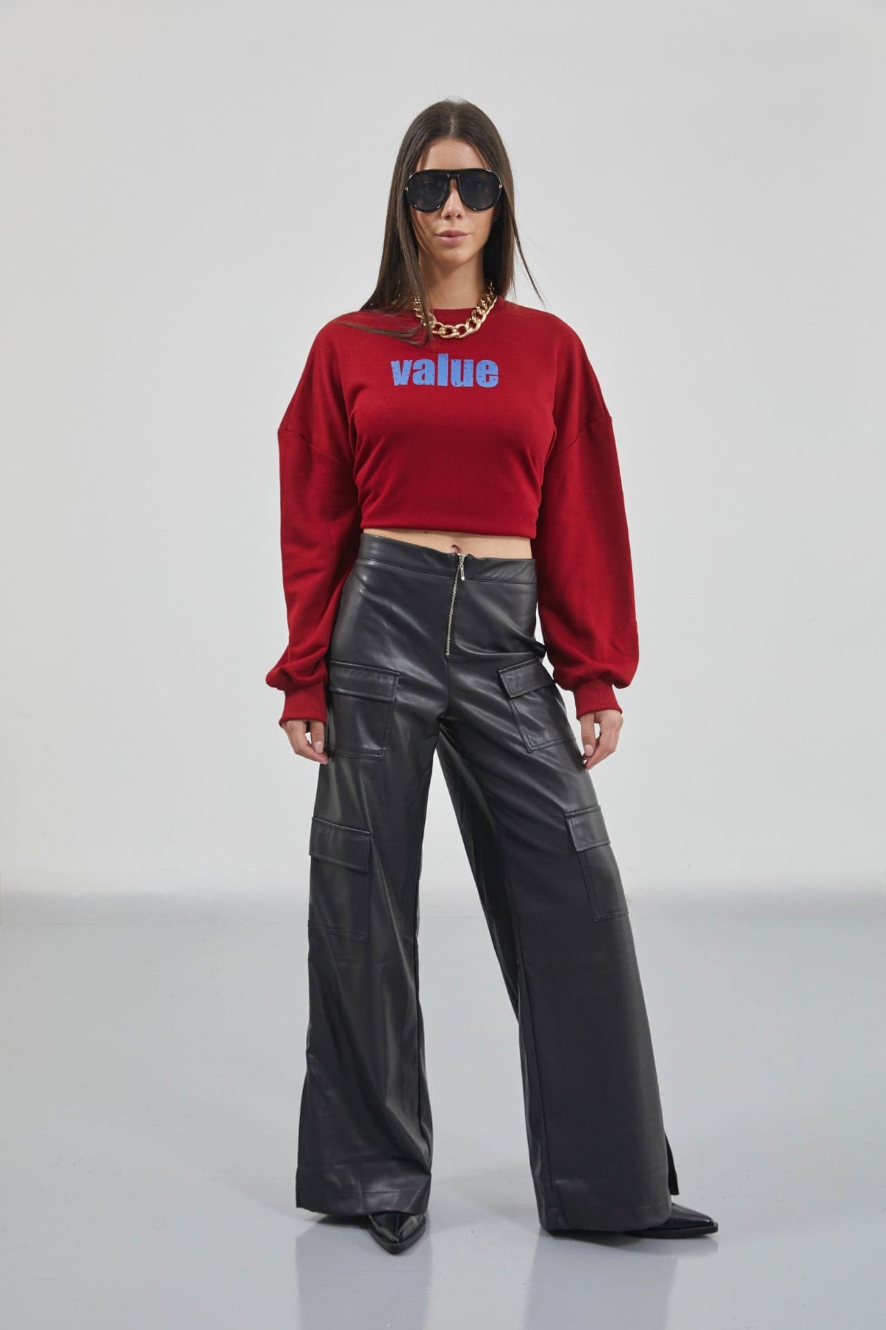 Baskılı Sıfır Yaka Oversize Sweatshirt görsel 6