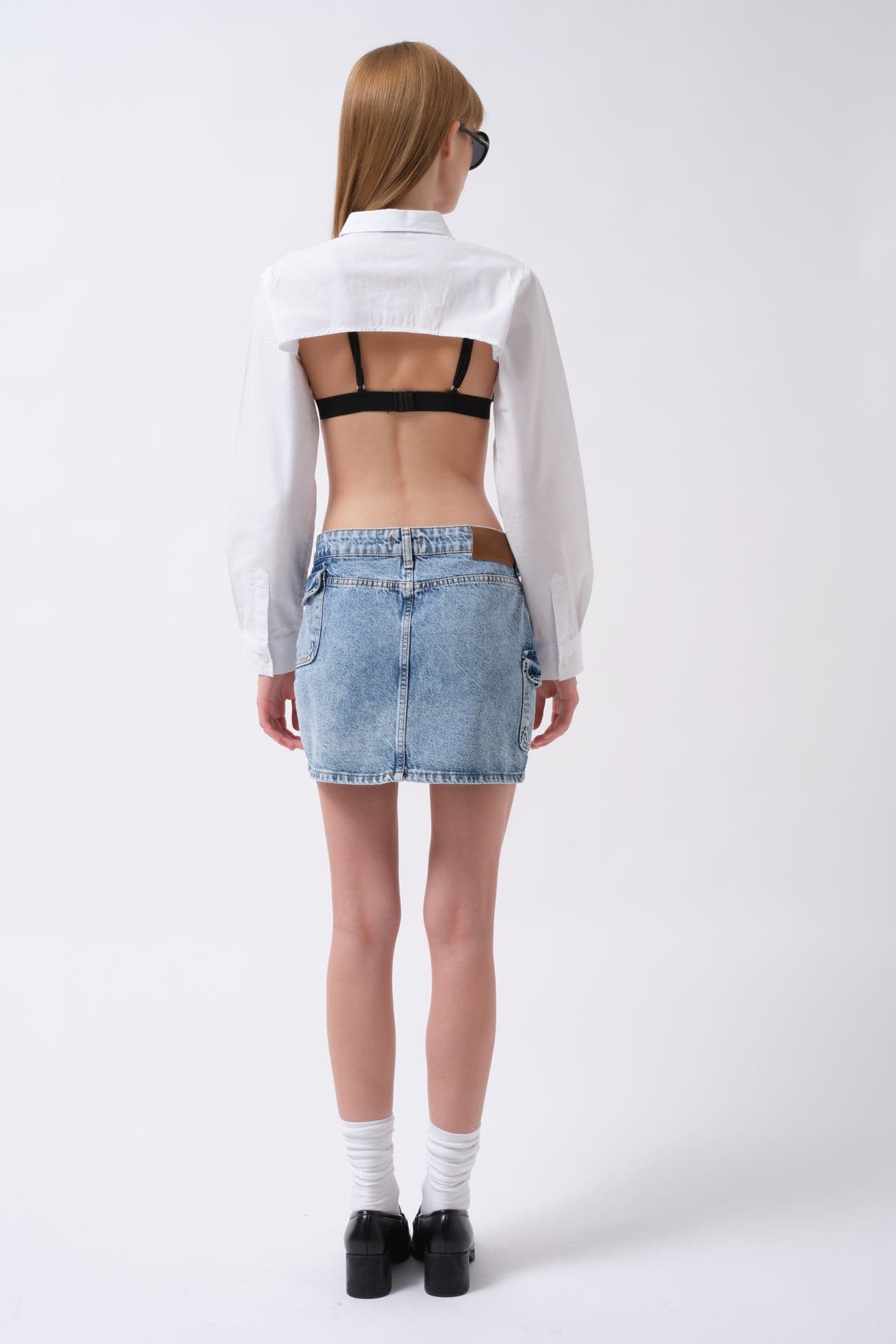 Cep Detay Denim Mini Etek görsel 6