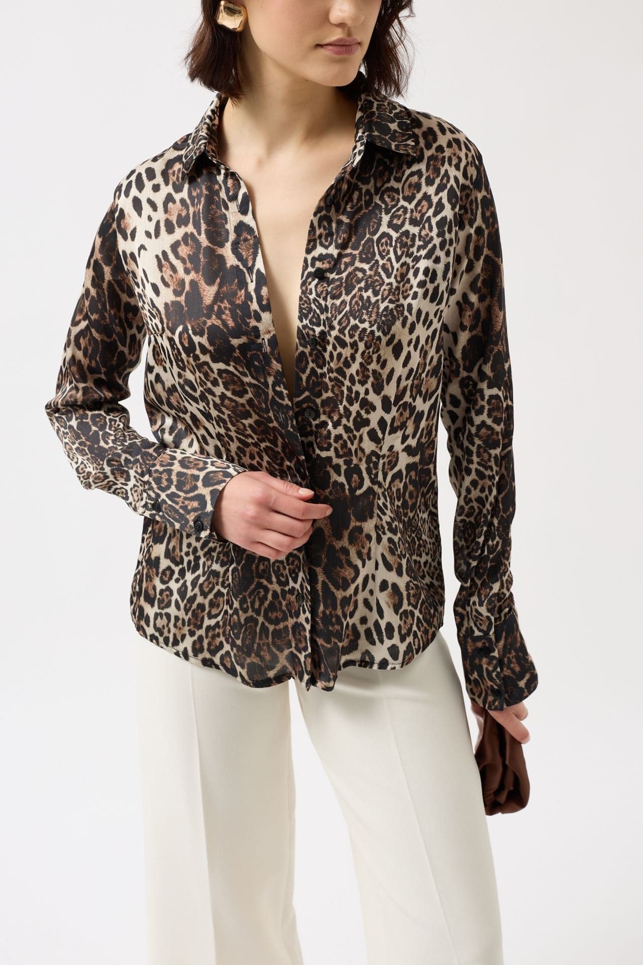 Leopar Desen Gömlek görsel 5