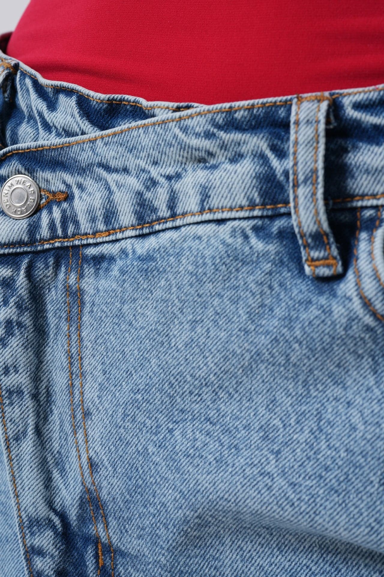 Yırtmaç Detay Denim Midi Etek görsel 4