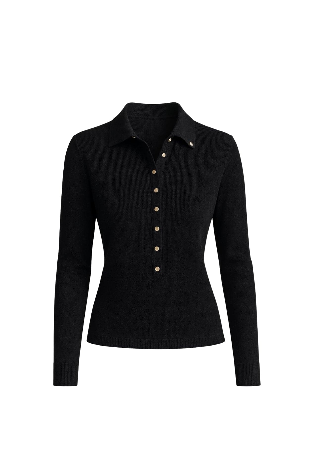 Polo Yaka Çıtçıtlı Triko Bluz görsel 4