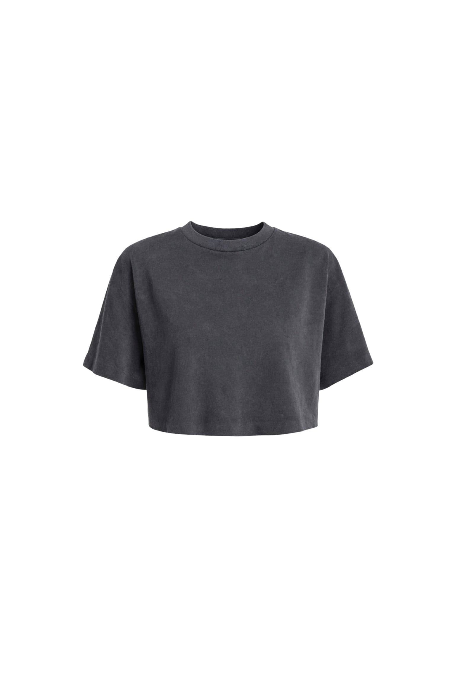 Yıkama Efektli Crop Tişört görsel 5