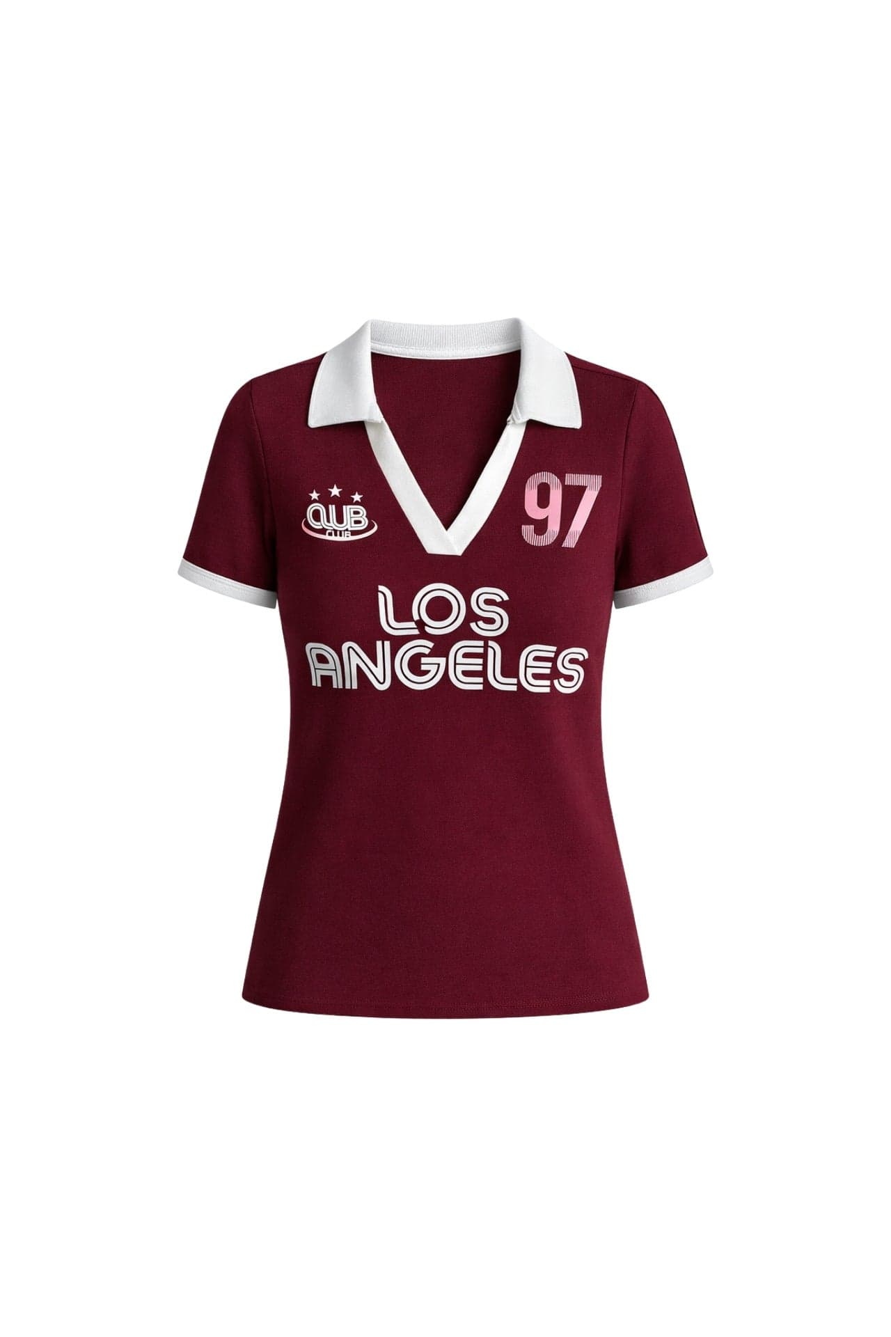 Polo Yaka Çift Renk Baskılı Crop T-Shirt görsel 3