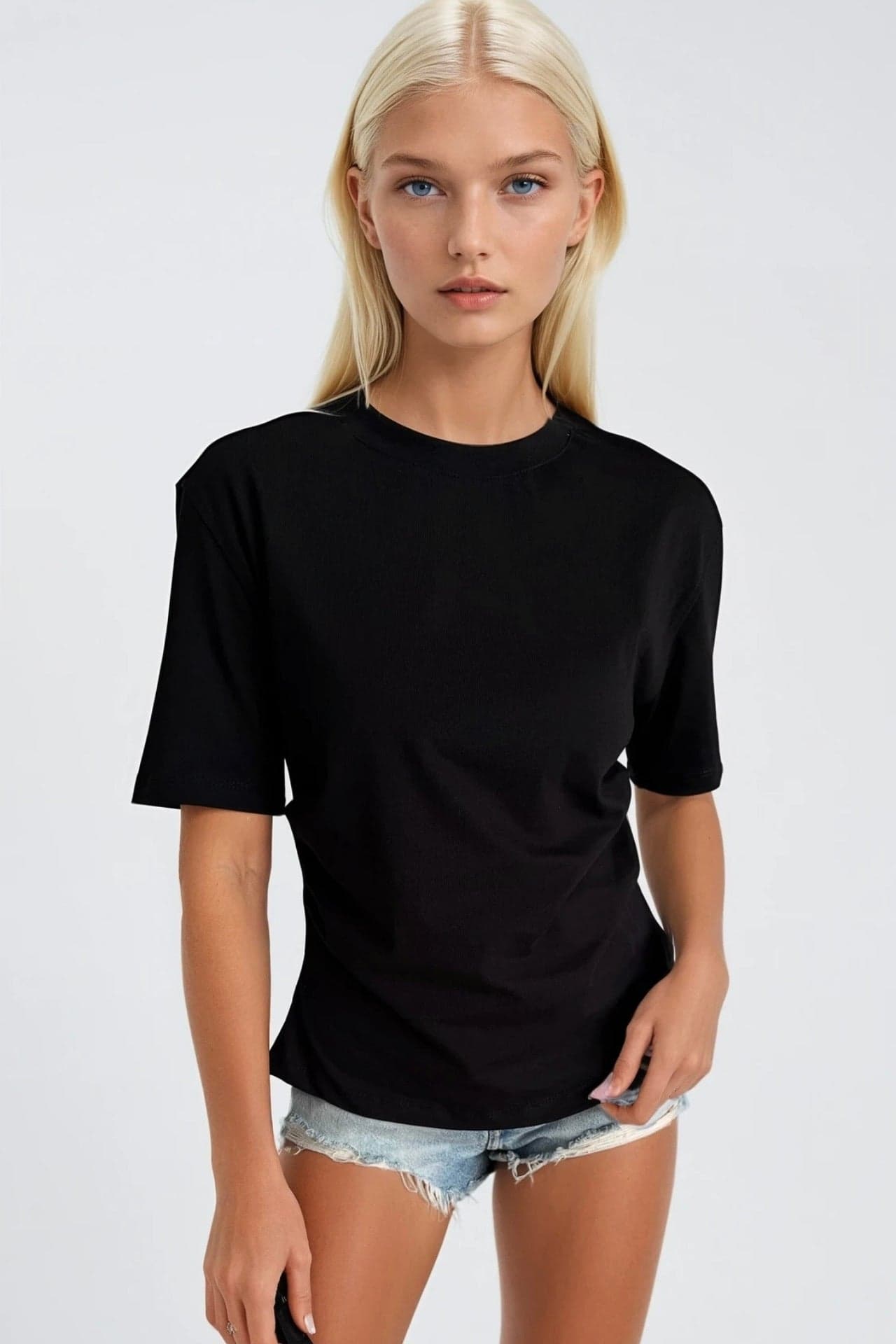 Bel Büzgülü Basic T-Shirt görsel 7